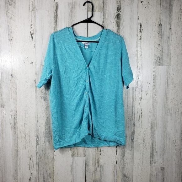 croft and barrow light blue short sleeve sweater women's plus size 1X - Picture 10 of 10
